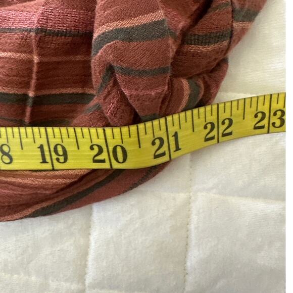 AMERICAN EAGLE Pants Womens Small Short Rust Red Striped Harem Belted Bohemian - Picture 10 of 11